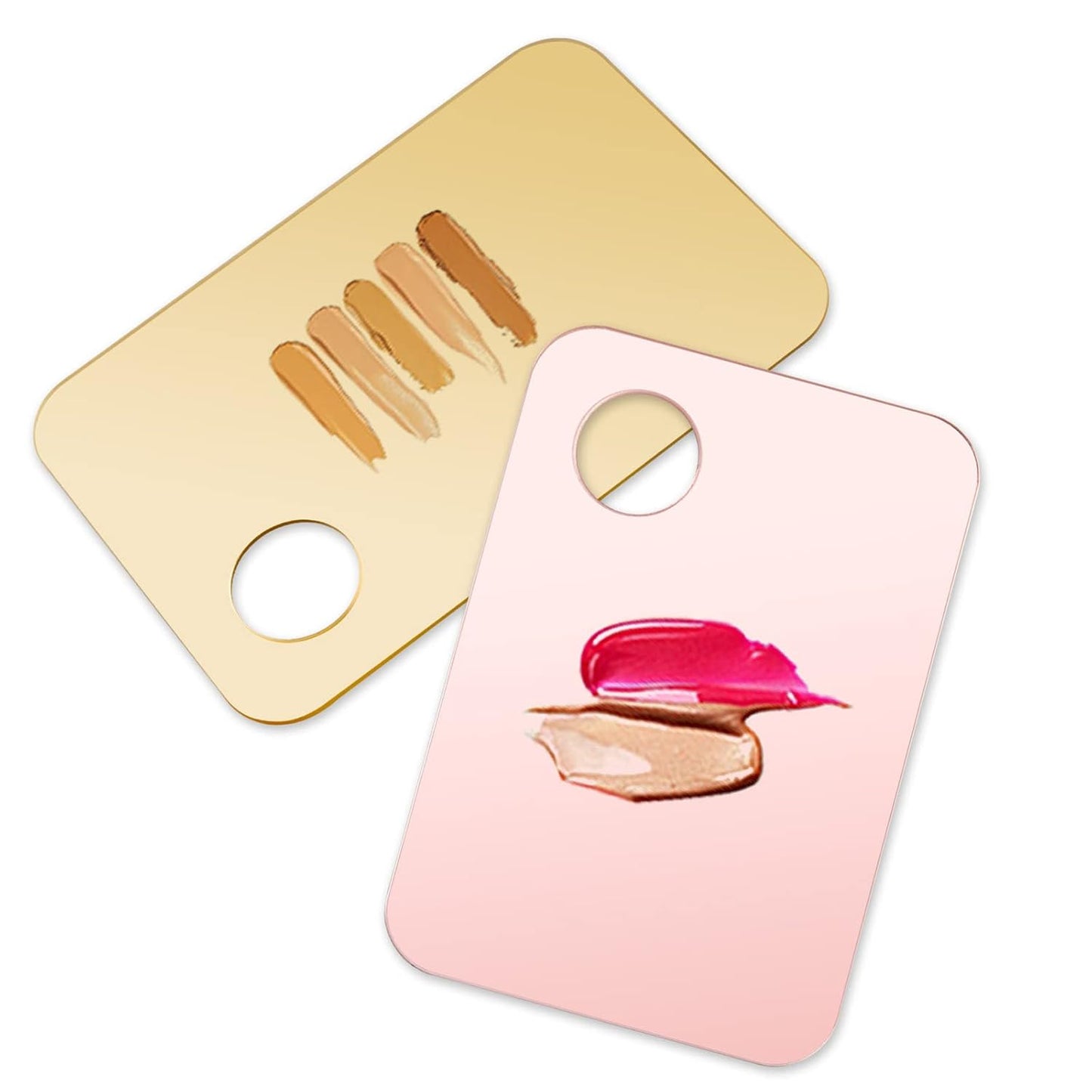 1 Pc Acrylic Cosmetic Makeup Palette Tray Foundation Spatula Makeup Mixing Palette Apply for Foundation Eye Shadow Lipsticks Nail Art Beauty Salon (Yellow)