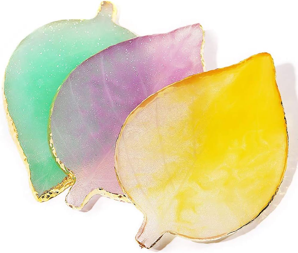 1 Pcs Leaf Resin Nail Art Palette Painting Makeup Palette Tray Cosmetic Nail Gel Polish Colors Mixing Pallet Yellow