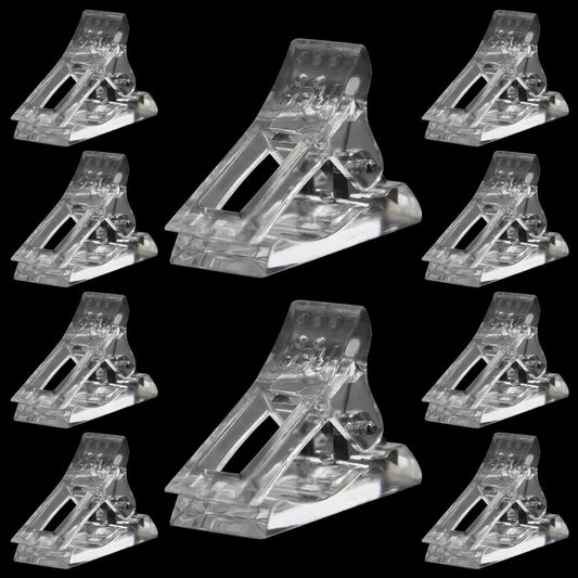 10 Pcs Nail Tips Clip for Quick Building Extension Nail Mold & Nail Tips,Plastic Transparent Dual Nail Form Extension Clip Builder DIY Manicure Nail Art Tool(Nail Clip)