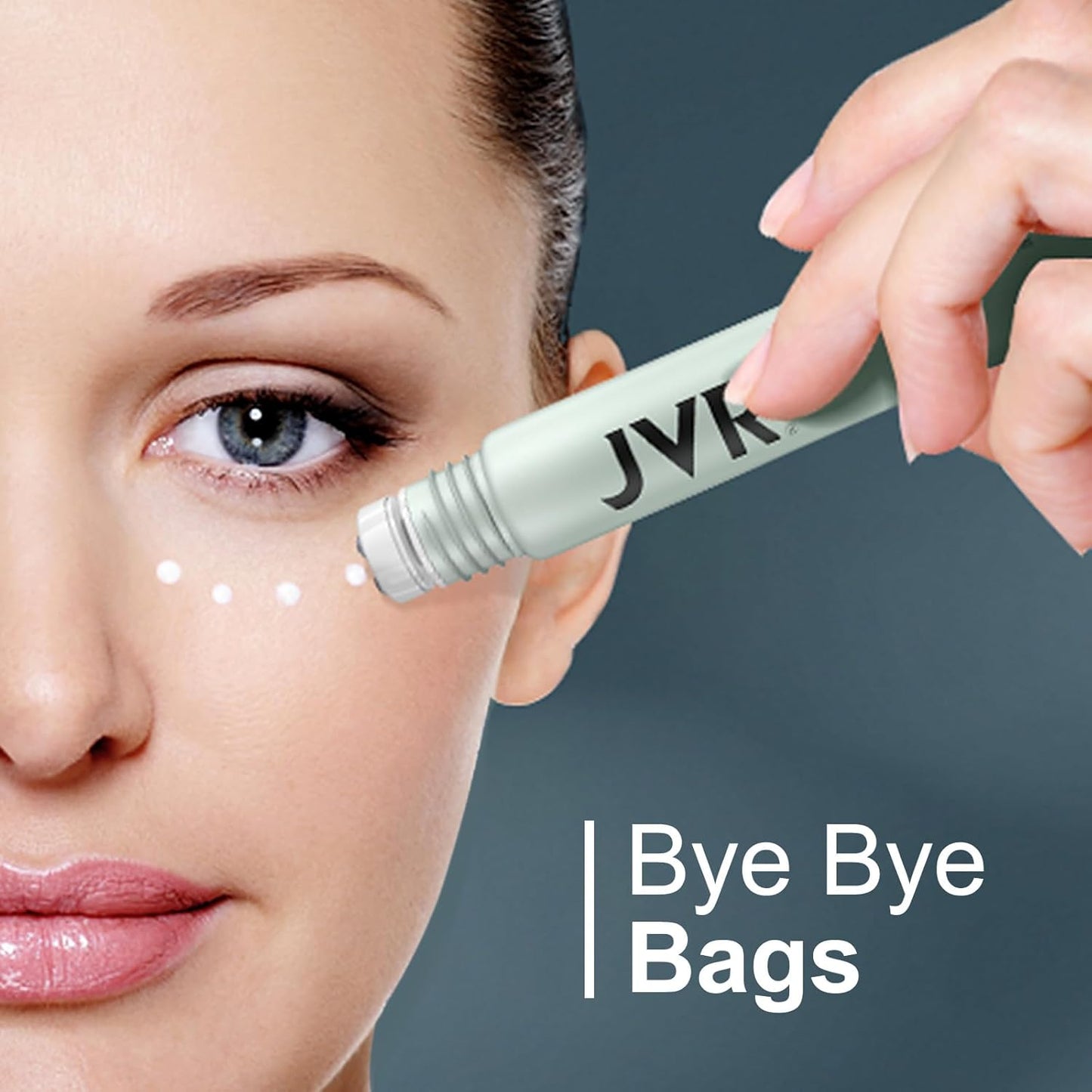 JVR Caffeine Eye Cream and Under Eyes Roller for Dark Circles and Puffiness, Fine Lines, Under-Eyes Bags, Eye Serum with Vitamin C, Hyaluronic Acid, 20 ml